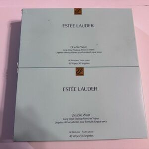ESTEE LAUDER Double Wear Long Wear Makeup Remover 45 Wipes 2 Packs- NEW